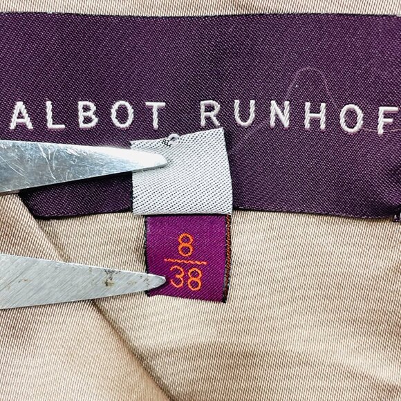 TALBOT‎ RUNHOF Designer Dress Sz 8/38 Satin Ruched Long Sleeve Cocktail Metallic - Picture 4 of 10